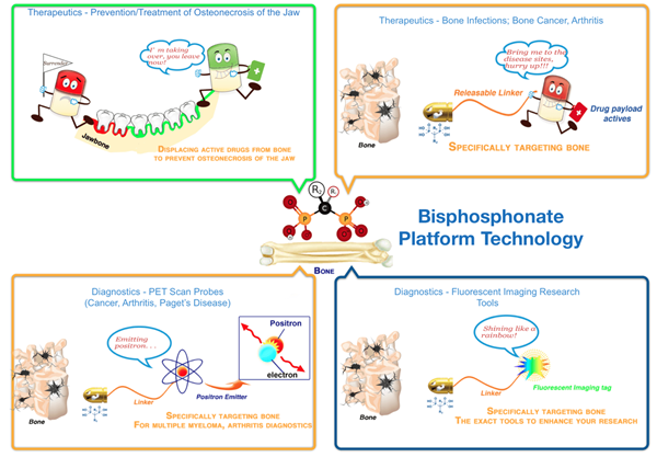 双膦酸盐(Bisphosphonates)技术平台示意图